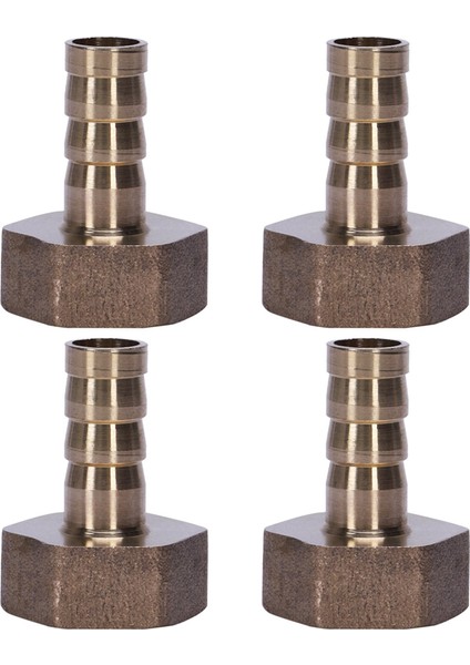 4x Altın Pirinç Fitting 10MM Hortum Barb 1/2 Inç Npt Dişi Iplik Düz Konnektör (Yurt Dışından)