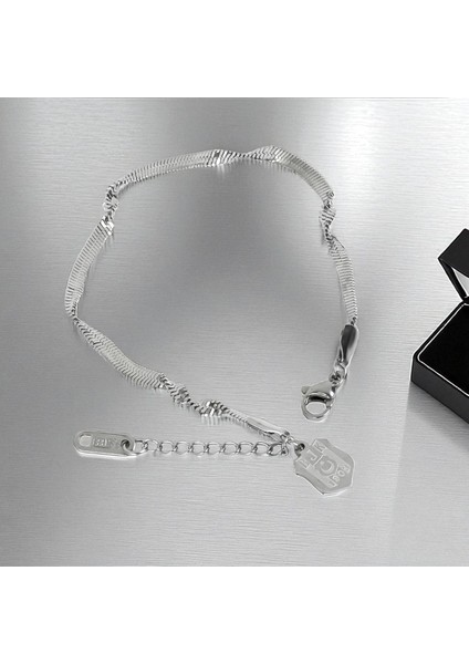 Singapur Çelik Bileklik Unisex Tasarım 19 cm Paslanmaz Çelik ile Uzun Ömürlü