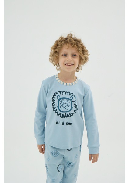 Erkek Çocuk Baskılı Desenli Uzun Kollu Pijama Takımı C6T1N98 modelleri