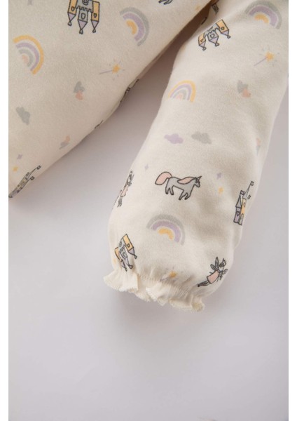 Kız Bebek Desenli Uzun Kollu Pijama Takımı B9234A524SP