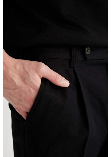 Twill Yazlık Kumaş Pantolon Tailored Regular Fit Normal Kesim Keten Karışımlı Düz Paça B6670AX24SP