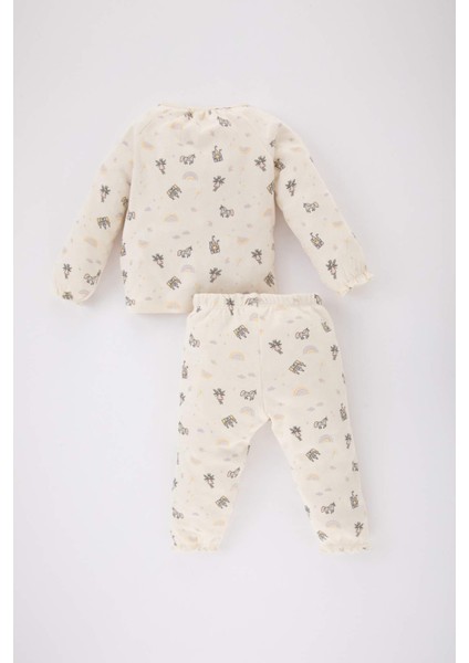 Kız Bebek Desenli Uzun Kollu Pijama Takımı B9234A524SP