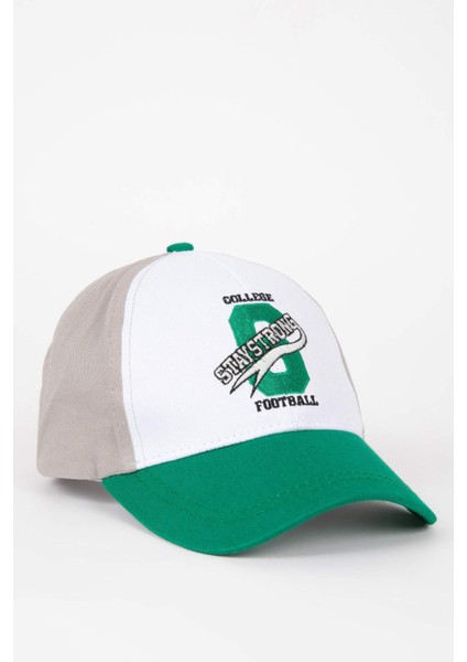 Erkek Çocuk Nakışlı Pamuklu Beyzbol Basketbol Şapkası