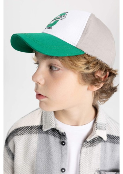 Erkek Çocuk Nakışlı Pamuklu Beyzbol Basketbol Şapkası