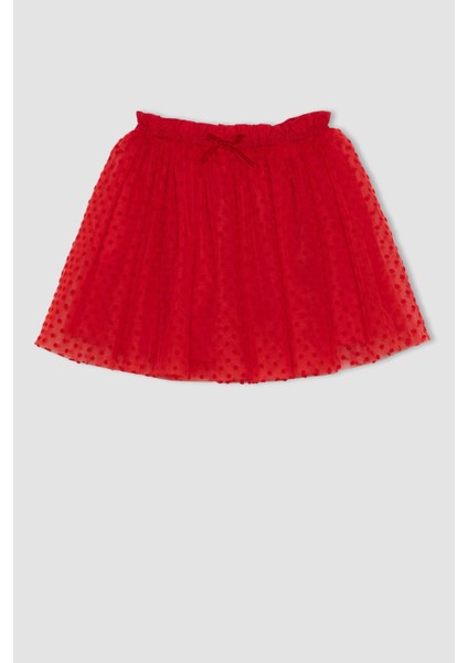Kız Çocuk Beli Lastikli Kırmızı Tül Etek B6929A824SM