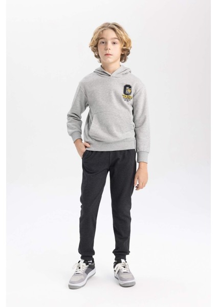Erkek Çocuk Baskılı Kapüşonlu Sweatshirt B9012A823CW