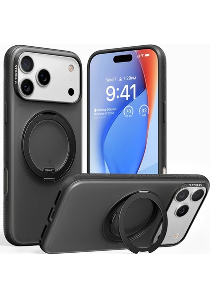 Apple iPhone 17 Pro Max O Stand R Fitness Serisi Magsafe Kılıf - Siyah