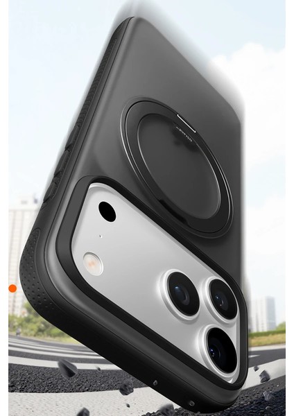 Apple iPhone 17 Pro Max O Stand R Fitness Serisi Magsafe Kılıf - Siyah modelleri