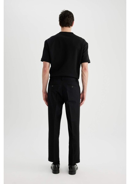 Twill Yazlık Kumaş Pantolon Tailored Regular Fit Normal Kesim Keten Karışımlı Düz Paça B6670AX24SP