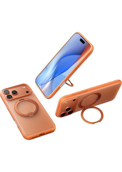 Apple iPhone 17 Pro Max O Stand R Fitness Serisi Magsafe Kılıf - Turuncu fırsatları