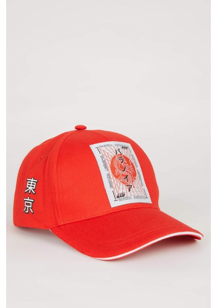 Erkek Çocuk Etiket Baskılı Pamuklu Beyzbol Basketbol Şapkası C0543A824SM