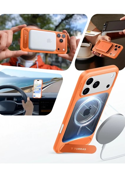 Apple iPhone 17 Pro Max P Stand Serisi Magsafe Kılıf - Turuncu fiyatları