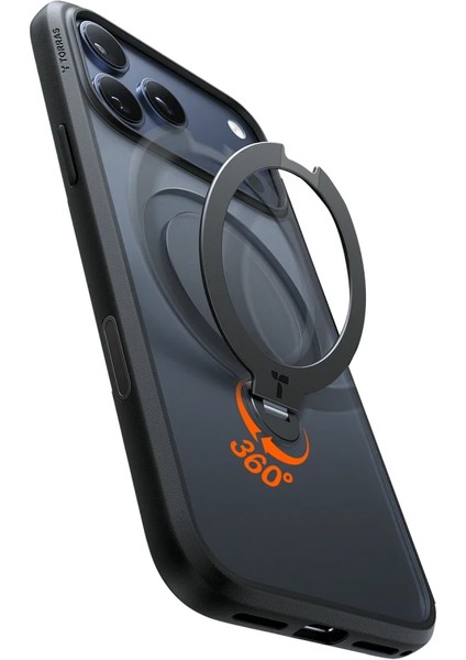 Apple iPhone 17 O Stand Spin Serisi Magsafe Kılıf - Siyah fırsatları
