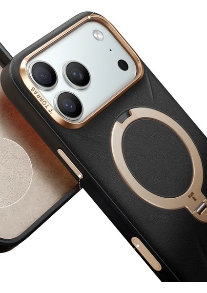 Apple iPhone 17 Pro Max O Stand Spin Vegskin Serisi Magsafe Kılıf - Siyah indirimleri