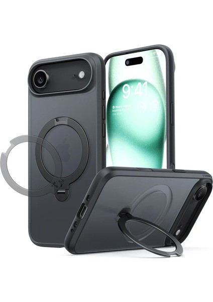 Apple iPhone 17 Air O Stand Spin Serisi Magsafe Kılıf - Siyah fiyatları
