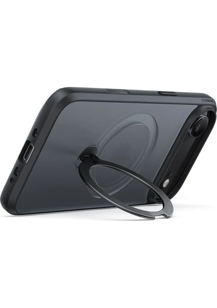 Apple iPhone 17 Air O Stand Spin Serisi Magsafe Kılıf - Siyah modelleri