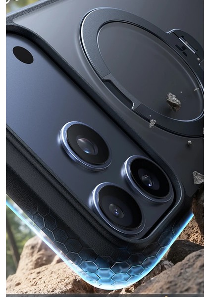 Apple iPhone 17 Pro O Stand Spin Serisi Magsafe Kılıf - Siyah indirimleri
