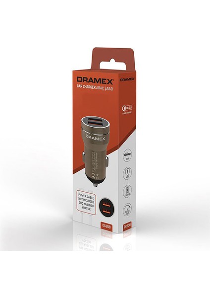 DC20B 3.1A 2xusb-A Çıkışlı Hızlı Araç Şarj Cihazı - Metalik Kahverengi fiyatları