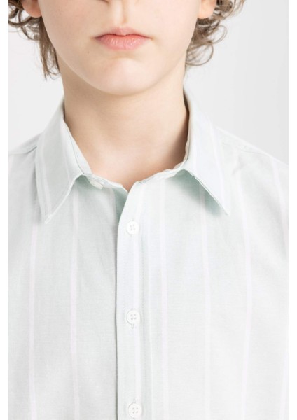 Erkek Çocuk Polo Yaka Oxford Uzun Kollu Gömlek B7127A824SM