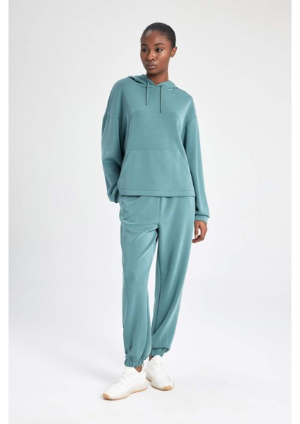 Fit Oversize Geniş Kalıp Modal Kapüşonlu Kanguru Cepli Sporcu Sweatshirt B5206AX24SP