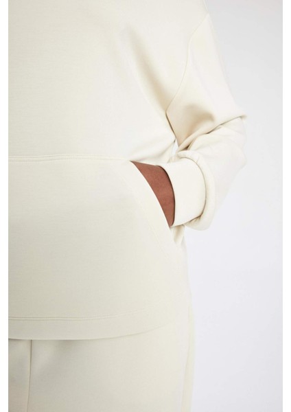 Fit Oversize Geniş Kalıp Modal Kapüşonlu Kanguru Cepli Sporcu Sweatshirt B5206AX24SP
