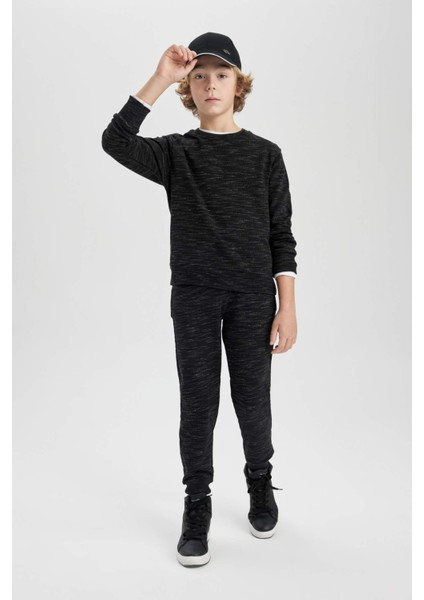 Erkek Çocuk Beli Bağcıklı Lastikli Paça Cepli Jogger Eşofman Altı B8915A823CW