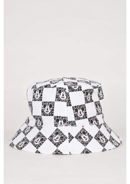 Kız Çocuk Disney Mickey & Minnie Desenli Gabardin Bucket Şapka C0596A824SM