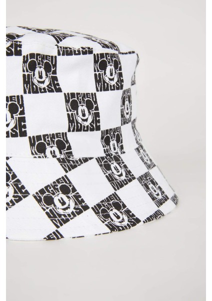 Kız Çocuk Disney Mickey & Minnie Desenli Gabardin Bucket Şapka C0596A824SM