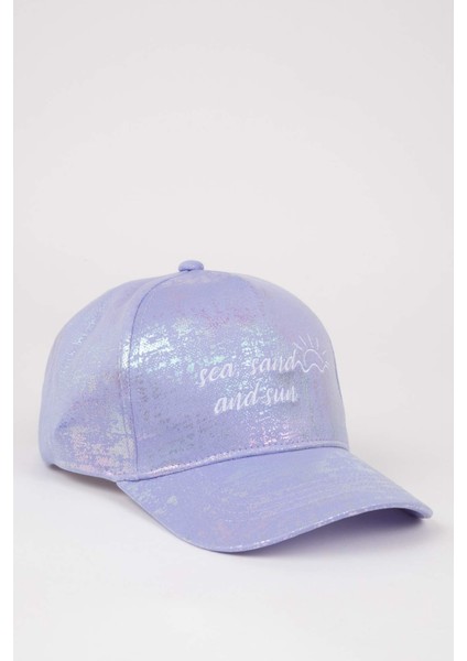 Kız Çocuk Nakışlı Simli Kumaş Beyzbol Basketbol Şapkası C0584A824SM