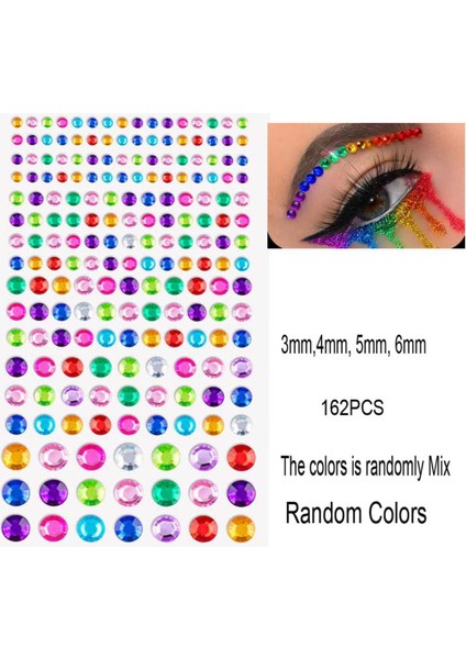 Vücut ve Yüz Taşı Stickers Tırnak Makyaj Taşı Yapışkan Festival Taşı Parti Yüz Taşları