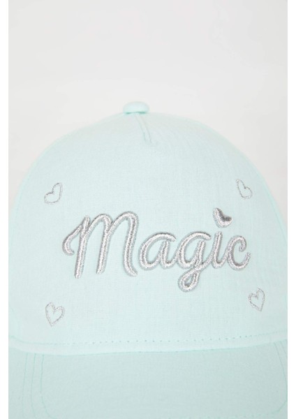 Kız Çocuk Baskılı Gabardin Beyzbol Basketbol Şapkası B7601A824SM