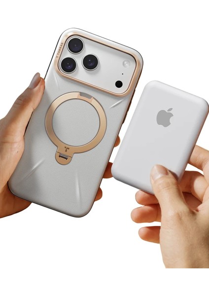 Apple iPhone 17 Pro Max O Stand Spin Vegskin Serisi Magsafe Kılıf - Gri fırsatları