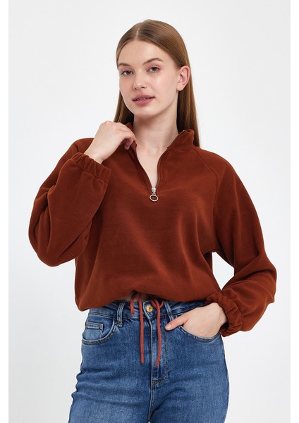 Süperlife Kadın Rahat Kalıp Softech Polar Yarım Fermuarlı Sweatshırt SPR24PWK99 fiyatları