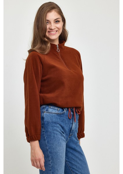 Süperlife Kadın Rahat Kalıp Softech Polar Yarım Fermuarlı Sweatshırt SPR24PWK99 modelleri