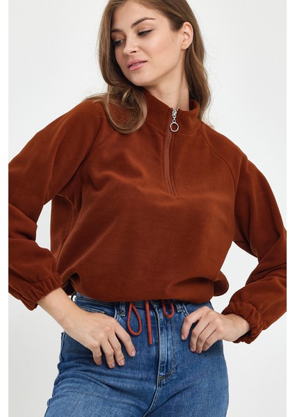 Süperlife Kadın Rahat Kalıp Softech Polar Yarım Fermuarlı Sweatshırt SPR24PWK99 indirimleri