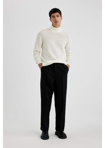 Standart Fit Normal Kesim Balıkçı Yaka Basic Düz Triko Kazak B9708AX24SP