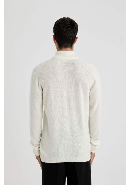 Standart Fit Normal Kesim Balıkçı Yaka Basic Düz Triko Kazak B9708AX24SP