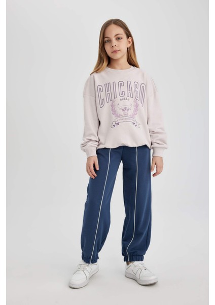 Kız Çocuk Loose Fit Beli Bağcıklı Lastikli Paça Cepli Jogger Eşofman Altı C0309A824SP