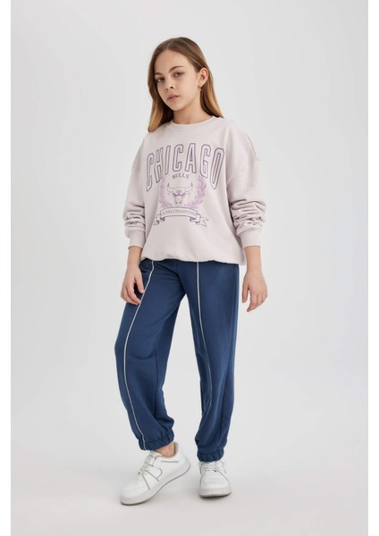 Kız Çocuk Loose Fit Beli Bağcıklı Lastikli Paça Cepli Jogger Eşofman Altı C0309A824SP