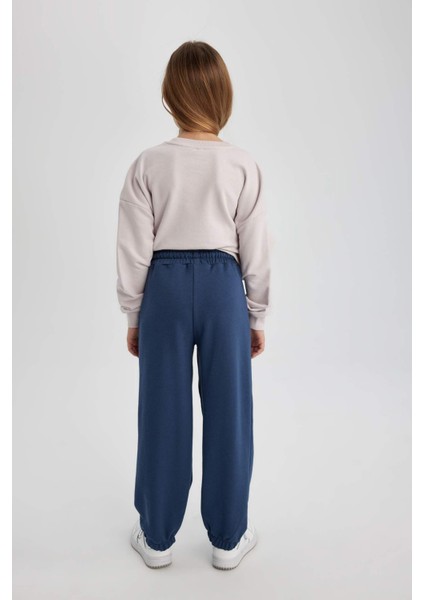 Kız Çocuk Loose Fit Beli Bağcıklı Lastikli Paça Cepli Jogger Eşofman Altı C0309A824SP