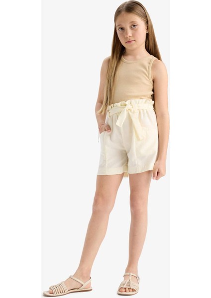 Kız Çocuk Cepli Paperbag Şort C0266A824SM