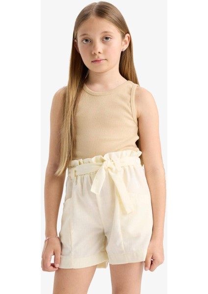 Kız Çocuk Cepli Paperbag Şort C0266A824SM