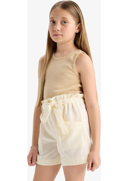 Kız Çocuk Cepli Paperbag Şort C0266A824SM