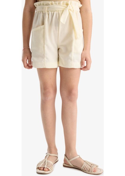 Kız Çocuk Cepli Paperbag Şort C0266A824SM