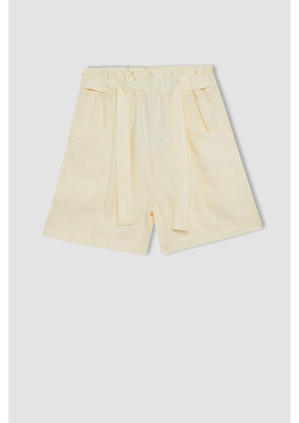 Kız Çocuk Cepli Paperbag Şort C0266A824SM