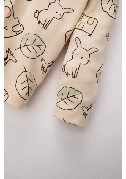 Kız Bebek Desenli Uzun Kollu Pijama Takımı B9238A524SP