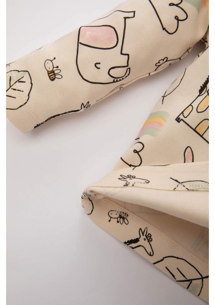 Kız Bebek Desenli Uzun Kollu Pijama Takımı B9238A524SP