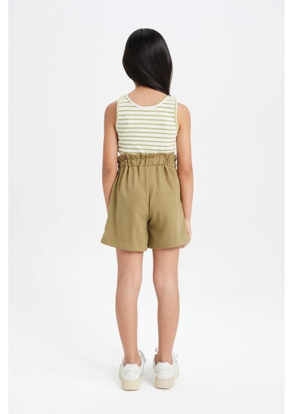 Kız Çocuk Cepli Paperbag Şort