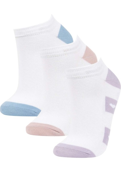 Kadın 3'lü Pamuklu Patik Çorap B6032AXNS