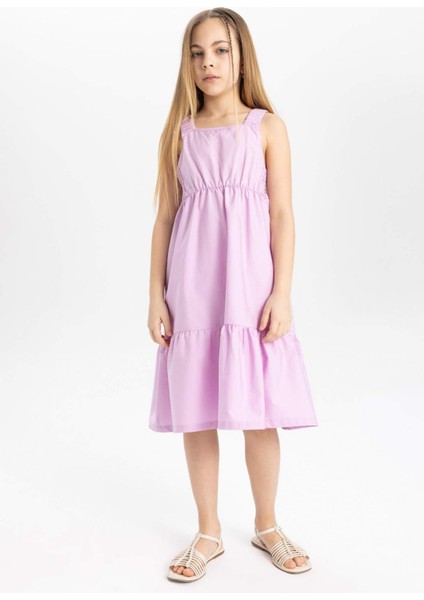 Kız Çocuk Poplin Askılı Elbise B4476A824SM